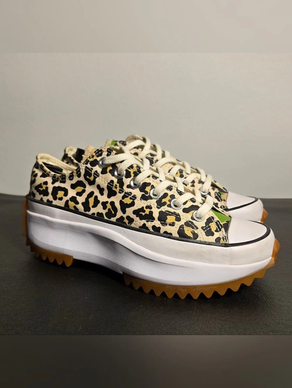 Converse Leopard Print Run Star Hike ox Trainers PlatformWomen Size 7